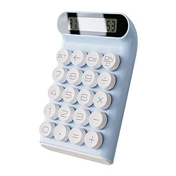 【中古】DILOANNA レトロ電卓メカニカル キーボード ポータブル コンピューター 10 桁 LCD ディスプレイ金融オフィス ファッション電卓-ブルー