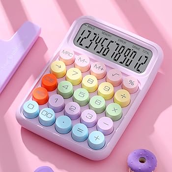 【中古】【未使用】Drawzone 電卓 おしゃれ 12桁 計算機 電卓 大きい かわいい 丸ボタン 大型LCDディスプレイ 計算機 滑り止め 持ち運び便利 簿記 日常と基本的なオ
