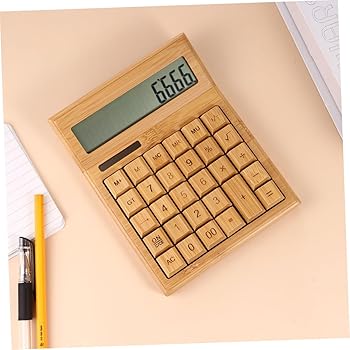 Rakuten - 【中古】POPETPOP ポータブル電卓 木材電卓 オフィス電卓 電子計算機 ソーラー計算機 チェック番号計算機 12桁の電卓 18-キー計算機 事務所の電卓 機能的