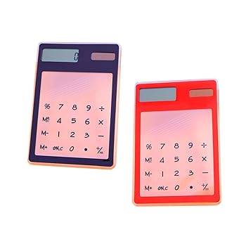 【中古】【未使用】HAPINARY ソーラーパワー学生用電卓 超薄型タッチ電卓 2個セット 学校用 家庭 オフィス用