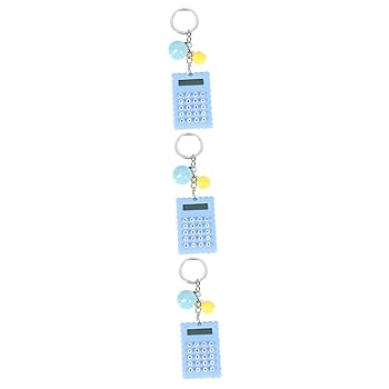 【中古】KONTONTY 3個 ポケット電卓 文房具 基本的な計算機 キッズキーホルダー 小さな電卓 キッズ文具 子供のための電卓 キーバックル付き電卓 ポータブ