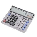 【中古】【未使用】PATIKIL デスク用電卓 ソーラー電池と単3形乾電池の二重電源式 12桁の大型LEDディスプレイ 標準機能の電子式 大型コンピューターキー付きのホー