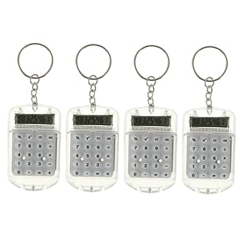 【中古】【未使用】HOMOCONO 4個 キーホルダー 電卓 ミニ 電卓 キー リング 電卓 チャーム ポケット 電卓 キーホルダー キー用 キーチェーン バックパック用 タイニ