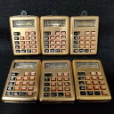 【中古】デッドストック レトロ 電卓 ペンダントトップ チャーム 6個
