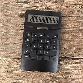 【中古】【未使用】電卓 金属表面のソーラー電卓10桁デュアルパワー自動シャットダウンオフィス電卓 財務計算機 (色 : Black, Size : 18x11cm)
