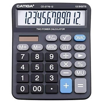 【中古】CD-2776 プレミアム 商用 12桁 大型デスクトップ電卓 5インチLCDディスプレイスクリーン 巨大なレスポンシブボタン バッテリーと太陽光発電 家庭