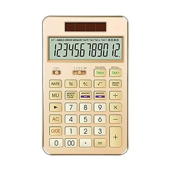 【中古】【未使用】電卓 計算機 電卓ビジネスオフィスデスクトップソーラー電卓12桁表示電卓税 電卓 携帯便利