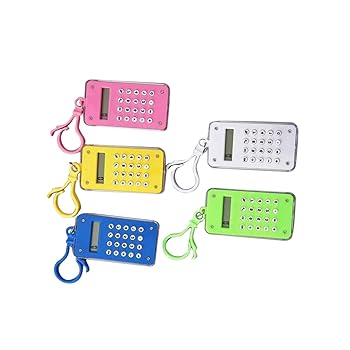 【中古】【未使用】PHENOFICE 5個 学生電卓 電卓ペンダント 単純なポータブル数学学習ステーショナリー 幼児電卓 ミニポケット電卓 小さな電卓 電卓キーチェーン ク