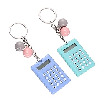 【中古】【未使用】QUMIIRITY 2個 ポータブル 電卓 ポータブル 電子 電卓 かわいい クッキー 電卓 キー チェーン ミニ 電卓 電子 電卓 キーホルダー 電卓 キーリン