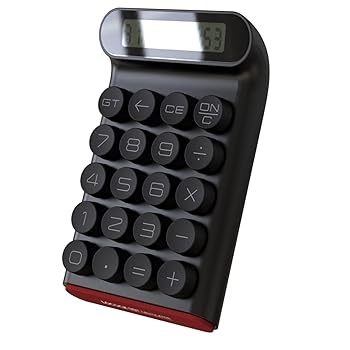 【中古】【未使用】ULOVEJOY金融電卓 レトロ電卓メカニカル キーボード ポータブル コンピューター 10 桁 LCD ディスプレイ金融オフィス ファッション電卓 (ブラッ