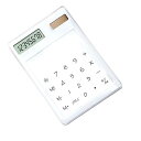 【中古】【未使用】太陽光発電電卓、薄型環境に優しいユニークなLCDディスプレイタッチスクリーンポータブル電卓、透明オフィス用 (白)