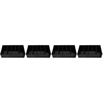 【中古】【未使用】CANIGHT 4個 レジ storage box money organizer cash box wallet coin purse 電卓ホルダー チケット収納ケース プラスチック Black