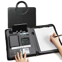 【中古】ATNCKS ファスナー付きレザー 防水 ポータブル Pu ビジネス会議フォルダー 電卓ノートブックオーガナイザー付き(カラー : D) (C)