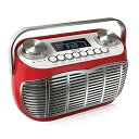 【中古】【未使用】デトロイト FM AM ラジオ 目覚まし時計 ベッドサイド 電源またはバッテリー FM レトロラジオ LCDディスプレイクロックラジオ付き レッド 90034PI(2)
