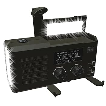 【中古】防災ラジオ 緊急ラジオ 手回しラジオ 防災懐中電灯ラジオ AM/FM対応 携帯式ラジオ ソーラーラジオ 大容量4000mAHバッテリー 非常用照明器具 非常