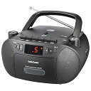 【中古】【未使用】オーム電機AudioComm CDラジカセ ポータブル コンセント 乾電池 ラジオ カセットデッキ カセットテープ録音再生 ブラック RCD-320N-K 03-5562 OH(2)