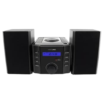 HANNLOMAX HX-1086CD CD ミュージックシステム AM/FMラジオ付き Aux-in ツイン取り外し可能木製スピーカーボックス AC操作のみ