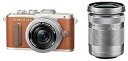 【中古】OLYMPUS ミラーレス一眼 E-PL8 ダブルズームキット ブラウン