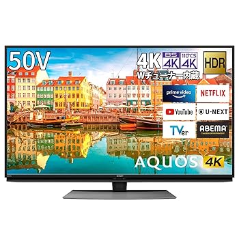 【中古】シャープ 50V型 液晶 テレビ AQUOS 4T-C50CL1 4K チューナー内蔵 Android TV Medalist S1 搭載 2020年モデル
