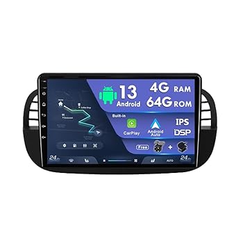 楽天AJIMURA-SHOP【中古】【未使用】9 インチ IPS Android カーラジオ ステレオ フィアット Fiat 500 （2007-2015） GPS ナビヘッドユニット Carplay DSP WIF Bluetooth SWC Android A