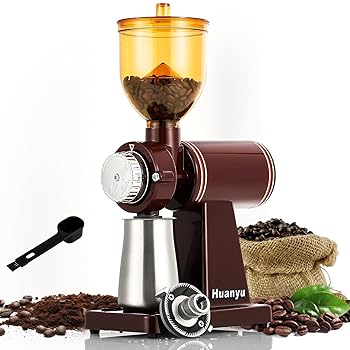 Rakuten - 【中古】Huanyu コーヒーミル 美味しい珈琲を簡単に 電動コーヒーミル 粒の細かさ8段調節 1回225gを 静電気飛散防止設計 ヒューズ2枚付き 110V日本適用