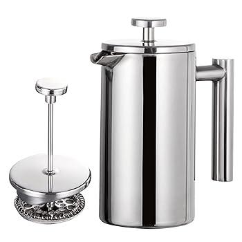 【中古】コーヒーメーカー、350ml/800ml/1000ml フレンチプレスコーヒーメーカーステンレス鋼二重壁断熱コーヒーメーカーポット 800ml