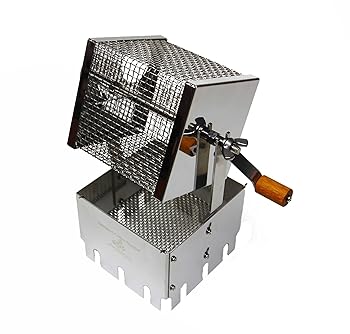 【中古】[アウベルクラフト] 遠赤コーヒー焙煎キット 焙煎機 コーヒーロースター 直火 手回し 本格コーヒー焙煎をご家庭で 日本製 燕三条製ステンレス (S