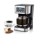 【中古】【未使用】Auyyhui コーヒーメーカー 半自動コーヒーマシン ドリップコーヒーマシン 1.5L 大容量 24 時間予約保温機能付き 紅茶・ブラックコーヒー対応 家