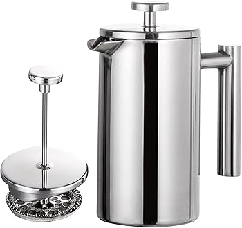 【中古】コーヒーメーカー 350ml/800ml/1000ml フレンチプレスコーヒーメーカーステンレス鋼二重壁断熱コーヒーメーカーポット (600ML)