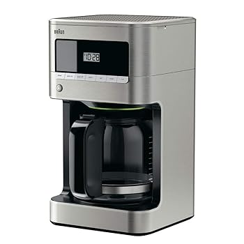 【中古】ブラウン KF7070 BrewSense ドリップグラスコーヒーメーカー 12カップ ステンレススチール