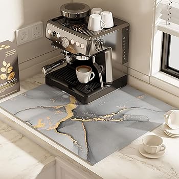 【中古】【未使用】コーヒーマシンマット、コーヒーメーカーマット、カウンタートップマット用流出マット、滑り止め、多機能、洗える、カトラリーボウルプレートガ(2.0)