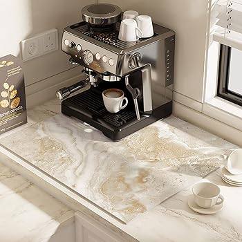 【中古】【未使用】コーヒーマシンマット、コーヒーメーカーマット、カウンタートップマット用流出マット、滑り止め、多機能、洗える、カトラリーボウルプレートガ