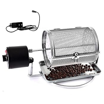 【中古】TRAGLO コーヒーロースター 電動 焙煎機 家庭用 ピーナッツ豆焙煎機 自動 ステンレス鋼 コーヒー生豆焙煎器 シャーシ付属 600/800g 大容量 無段