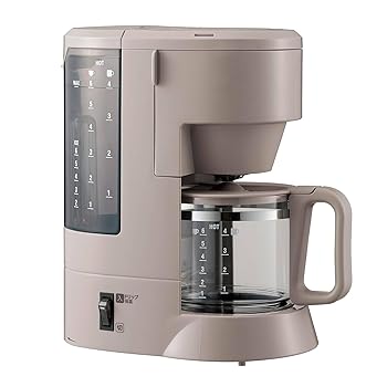 【中古】コーヒーメーカー 6杯用 ダブル加熱 高温抽出 2段階濃度調節 浄水フィルター 外せる水タンク グレイッシュブラウン
