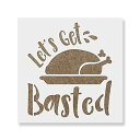 【中古】【未使用】Thanksgiving Turkeyステンシルテンプレート ? 再利用可能なLet 's Get Bastedステンシルwith複数サイズあり 20"x20"