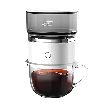 【中古】【未使用】ポータブルエスプレッソメーカー電動、細かいメッシュのトラベルエスプレッソマシン、150秒の注水、お手入れ簡単、キャンプ、運転用（コーヒーカ