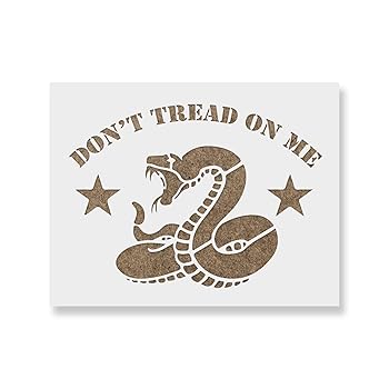 【中古】【未使用】ないTread On Meステンシルテンプレート ? 再利用可能なGadsden Flagステンシルwith複数サイズあり 8.5"x11"