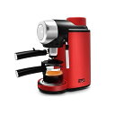 【中古】BKWJ 半自動エスプレッソマシン、ハンドコーヒーマシンミルク泡の自炊式の小さなコーヒーマシン、レッドコーヒーメーカー