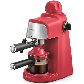 【中古】ihomekee エスプレッソマシン 3.5バー エスプレッソ カプチーノマシン 急速加熱機能付き 1~4カップ コーヒーメーカー ミルク泡立ち機能付き スチ