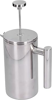 【中古】ステンレス鋼コーヒーメーカーポータブル手動コーヒーポットケトルカップホームオフィス用 (1000ml)