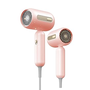 【中古】ドライヤー 大風量 速乾 ヘアドライヤー 【NTC温度制御システム 青色LED 高濃度マイナスイオン】 冷熱風 温風 三つモード ノズル付き 自動電源オ