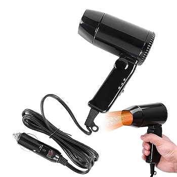 【中古】【未使用】ヘアドライヤー 車載ドライヤー シガーソケットで使える車載用ヘアドライヤー 車用コンパクトヘアドライヤー 使いやすい 折りたたみ式ホットコー
