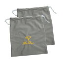 【中古】【未使用】HONMEET 旅行用 収納オーガナイザーバッグ 巾着 2個入り ファッション 刺繍デザイン 30*35cm グレー