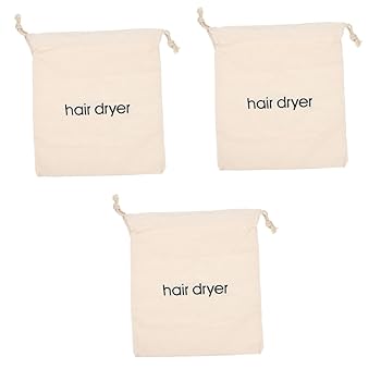 【中古】CRILSTYLEO 3個 収納袋 canvas bag dry bag コンパクトな髪 頭用ドライヤーバッグ 乾燥機 ホテル用収納バッグ ドライヤー巾着ポーチ ファブリッ