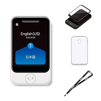 【中古】【通信SIM内蔵】ポケトーク S ホワイト 通信6ヶ月モデル アクセサリセット...