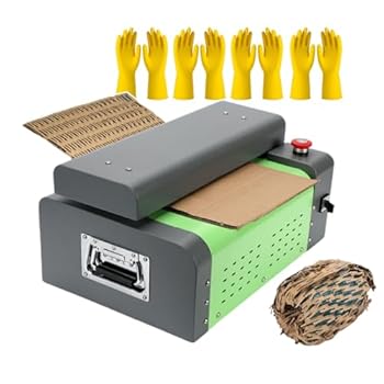 【中古】廃棄段ボールシュレッダー、段ボール箱切断シュレッダー + 手袋 4 個、325mm、200W、段ボール梱包用