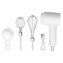 【中古】【未使用】USB充電式ハンドヘルド卵泡立て器電動ミルク泡立て器コードレス電動ハンドミキサー、家庭用かき混ぜスティック2本付き(白)