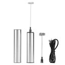 【中古】ミルク泡立て器ハンドヘルドフォームメーカー家庭用電気ステンレス鋼充電式ミルク泡立て器キッチンミキサーブレンダーキッチン用品USBポート付き