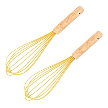 【中古】【未使用】DECHOUS 2個 キッチンハンドミキサー 泡立て器ハンドミキサー エッグビーターをつかむ ベーキングツール キッチンガジェット 木製ハンドル 泡だ