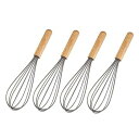 【中古】CONGARTENO 4個 キッチンツール hand mixer 泡立て器 ハンドミキサー キッチンハンドミキサー 木製ハンドルの泡立て器 竹